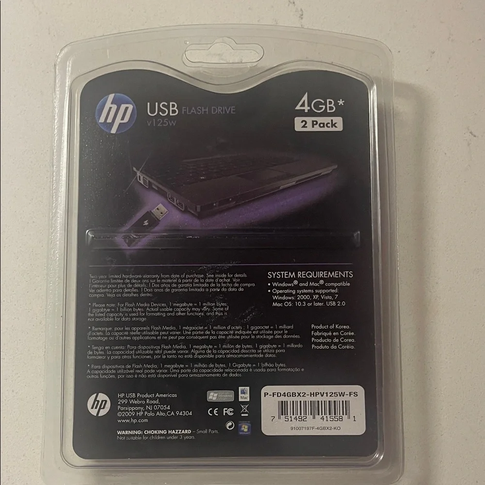 HP 4GB USB Flash Drive Duo - Black